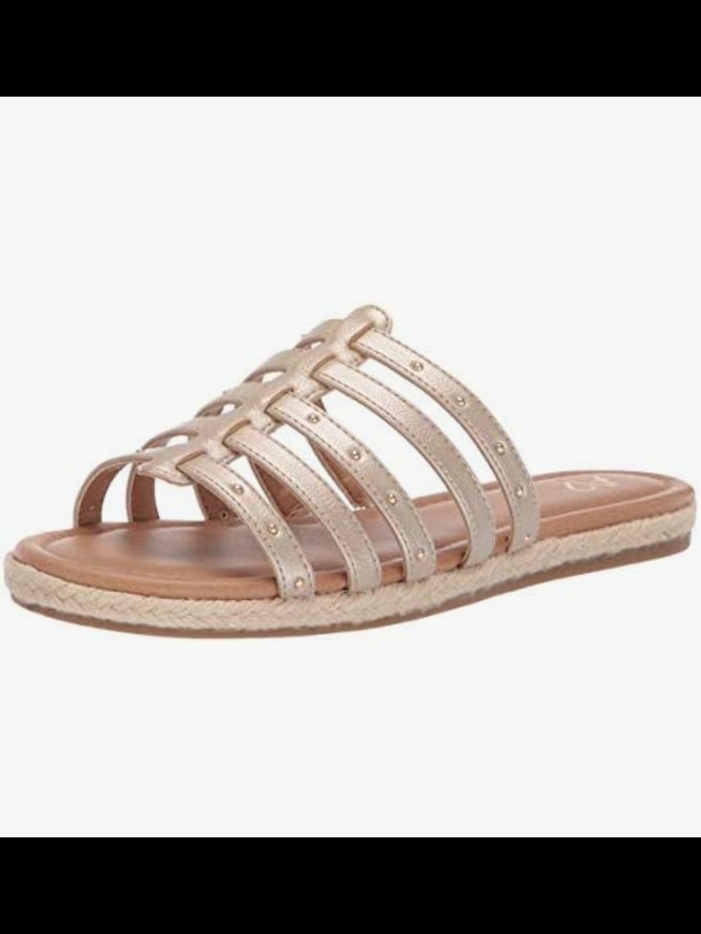 A2 By Aerosoles Metallic  Gold Multi-Strap Slide